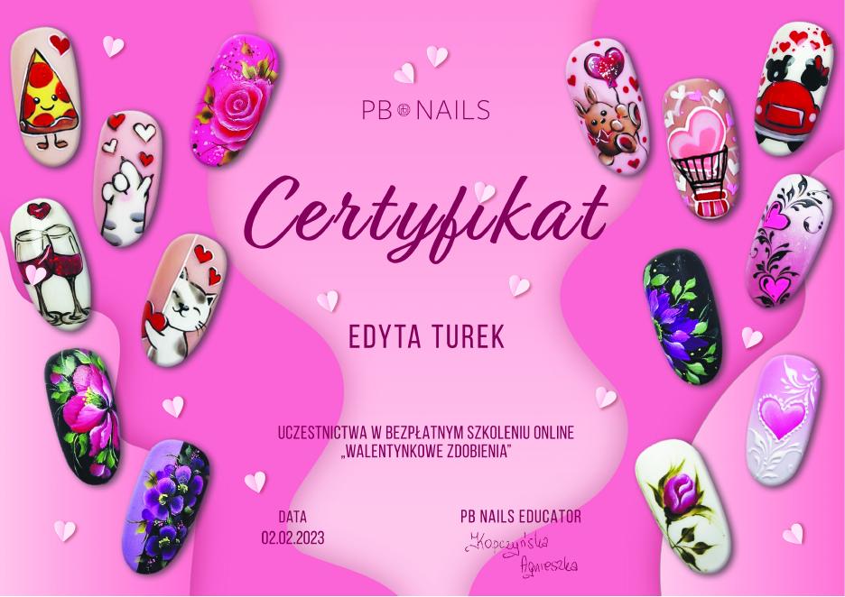 Certyfikat: Walentynkowe zdobienia