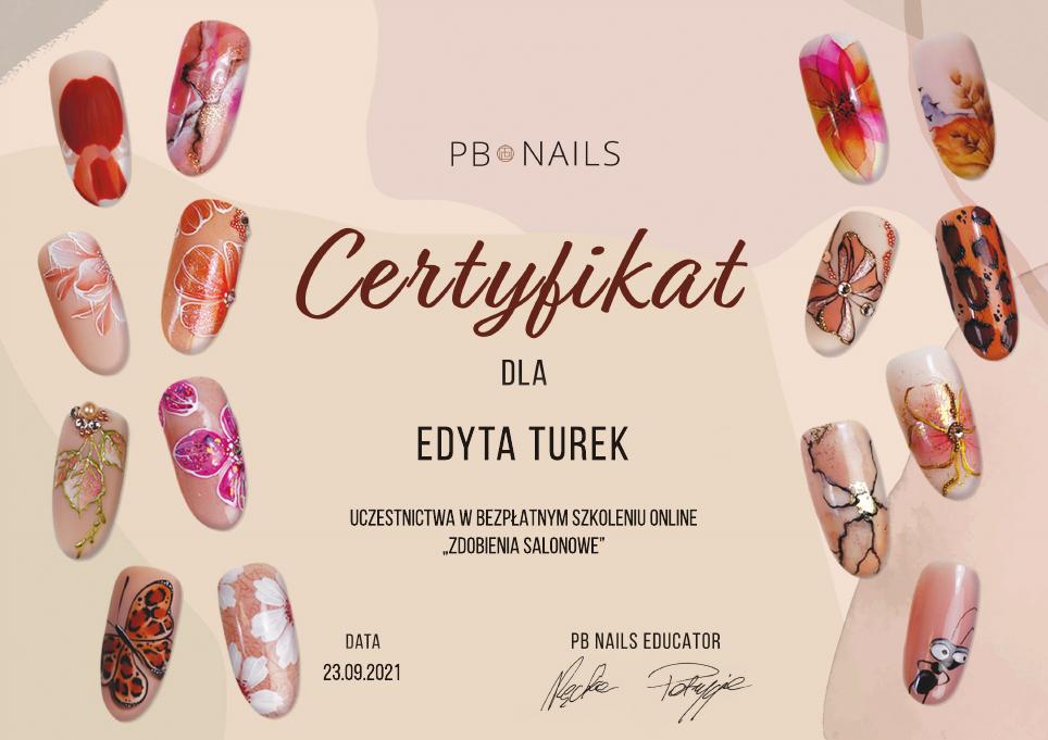 Certyfikat: Zdobienia salonowe